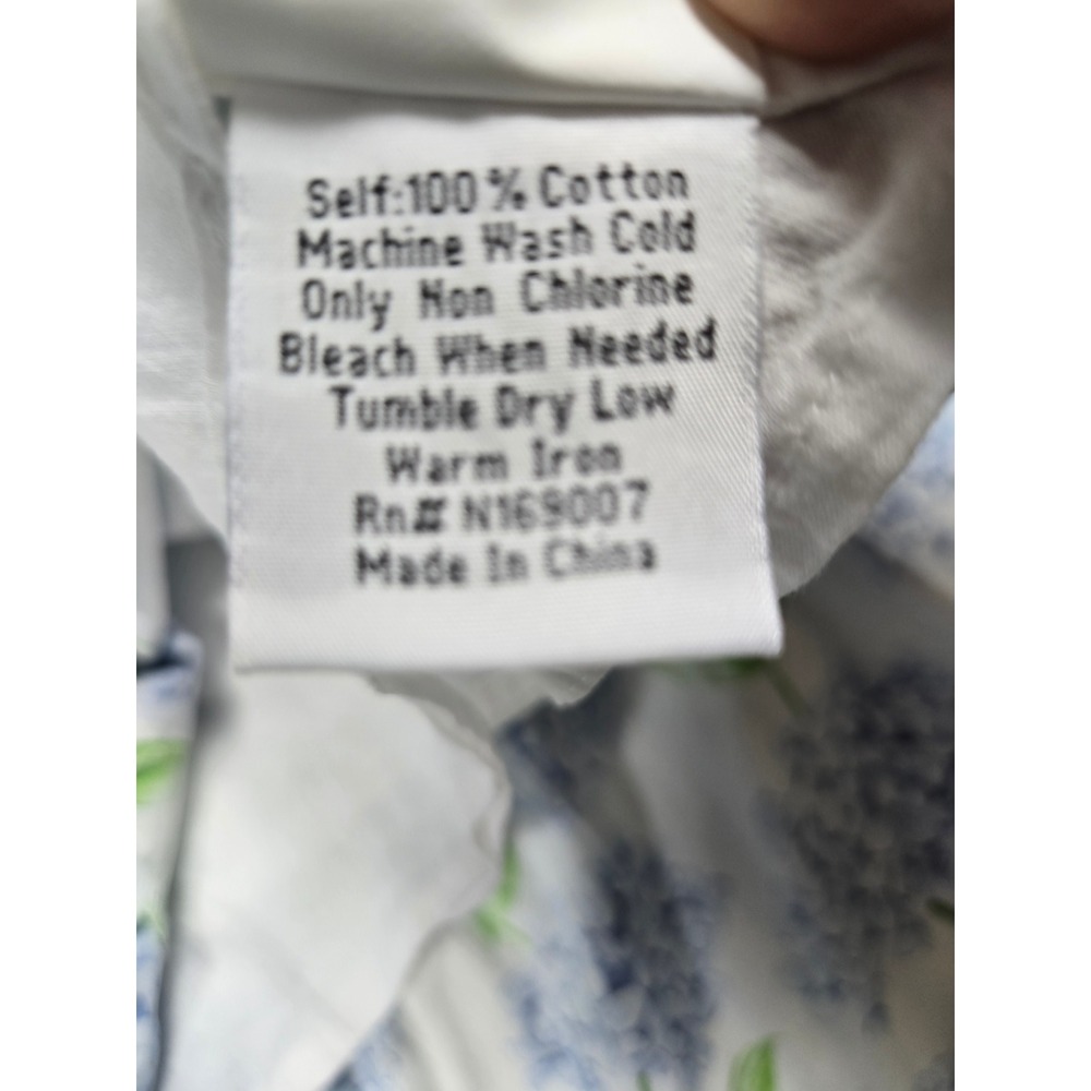 Nanducket Blue Hydrangea Floral Smocked Tiered Cotton Maxi Dress XS Garden Party - Picture 6 of 8